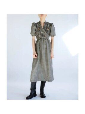 Tach Adelfa Smocked Dress Cottagecore Prairie Vintage Gingham Twee Womens XL
